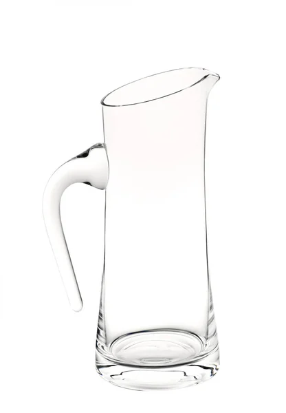 Empty Glass Carafe Water Stand White Background — Stock Photo, Image