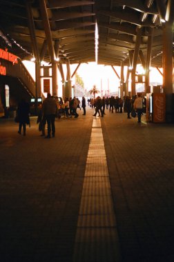 people on the train station