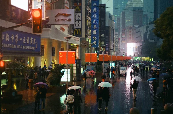 Mensen Straat Shanghai — Stockfoto