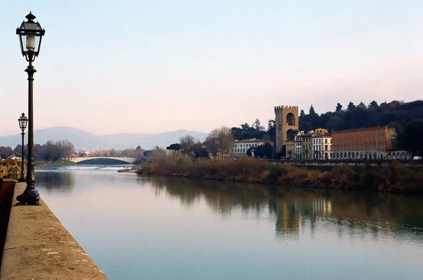 Paesaggio Con Fiume Firenze — Foto Stock