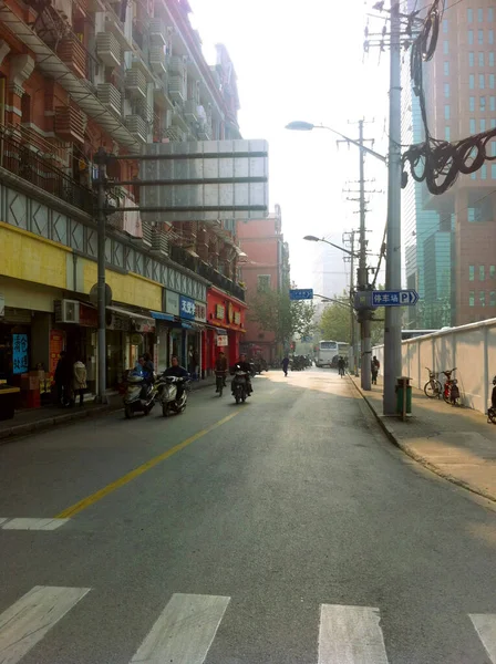 Street Widok Główny Obszar Szanghaju — Zdjęcie stockowe