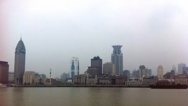 Panoramiczny Widok Główną Dzielnicę Szanghaju — Zdjęcie stockowe