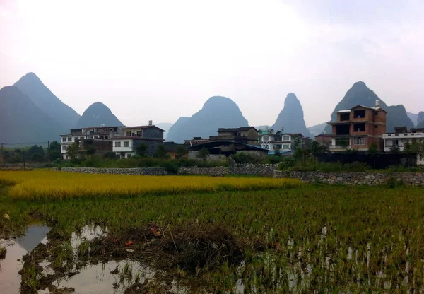 Panoramatický Výhled Krajinu Krasových Hor Okrese Yangshuo — Stock fotografie
