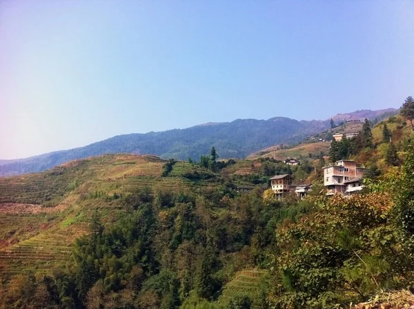 Landschaft Der Reisterrassen Yangshuo County — Stockfoto