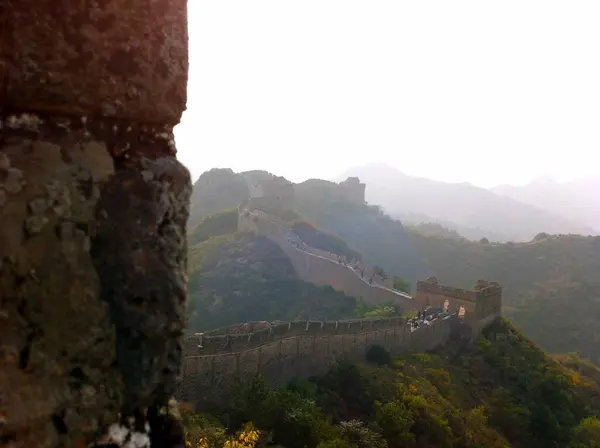 Panoramic Landscape View Great Wall — Stock Photo, Image