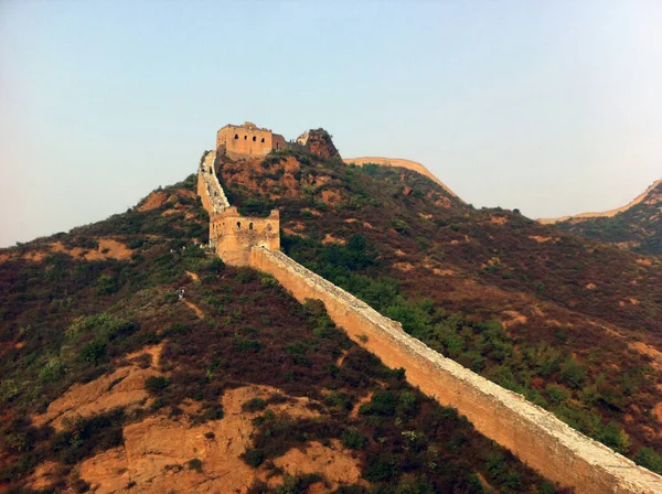 Panoramic Landscape View Great Wall — Stock Photo, Image