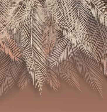 Exotic leaves on a colored background