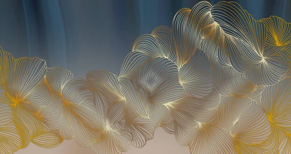 Çiçekli soyut arkaplan mavi duvar kağıdı