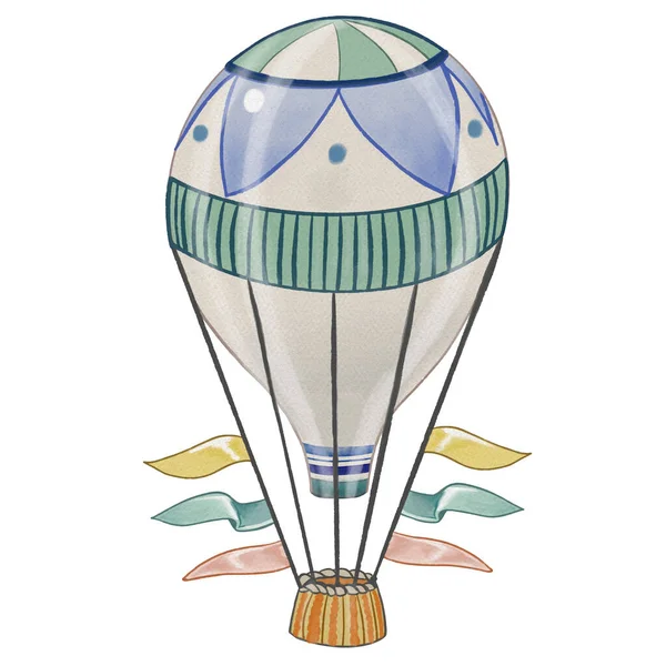 Renkli bayrakları olan yeşil balon. Güzel çocuklar.