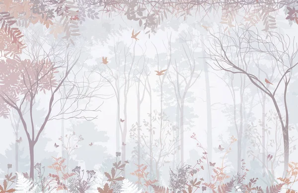 Pembe orman arka planında tek boynuzlu at olan, çiçekli güzel bir arka plan duvar kağıdı olan prenses.