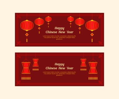 Çin Yeni Yıl Bayrağı ve Çin Fenerleri.