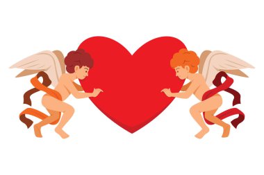 Cupid Holding Heart for Valentine's Day.