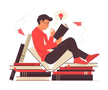 Kitap okuyan ve iyi bir fikir düşünen adam..