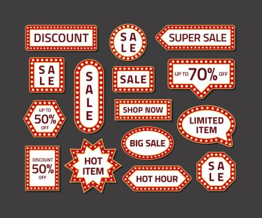 Satış Etiketleri Retro Biçimi Koleksiyonu.