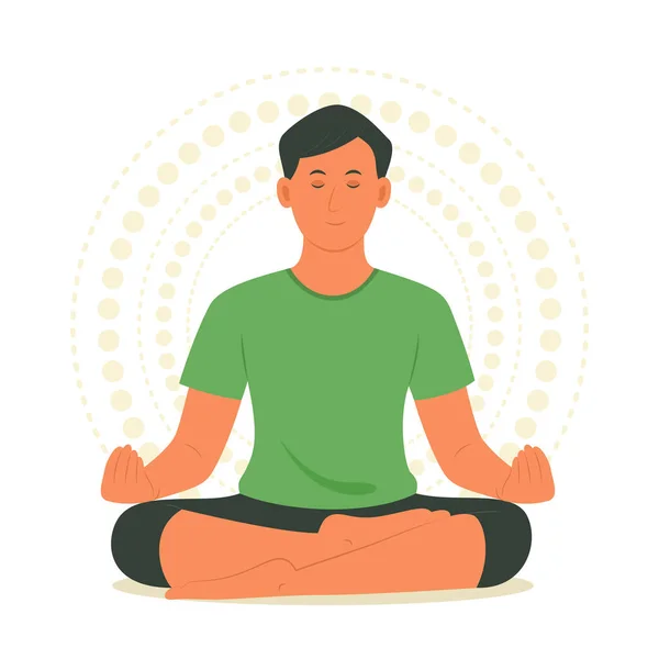 Медитация Йоги Человека — стоковый вектор