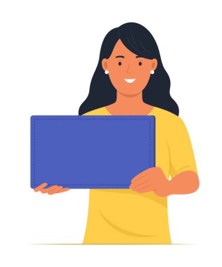 Boş tahtası olan genç bir kadın..