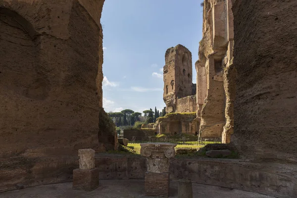 Łaźnie Caracalla Terme Caracalla Historycznym Centrum Rzymu — Zdjęcie stockowe