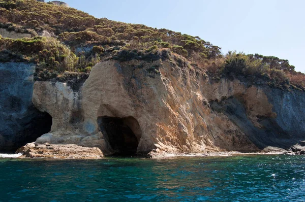 Caves Island Ponza Central Italy Caves Mediterranean Sea — Stok fotoğraf