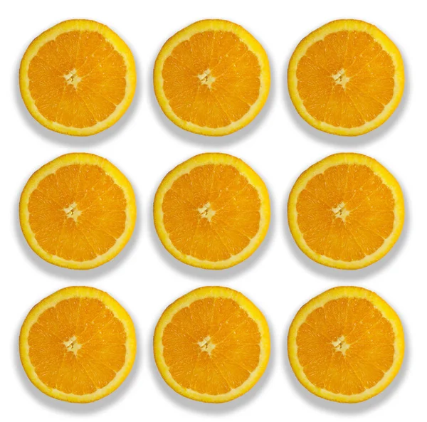Orange Slices Isolated White Background — Stock Photo, Image