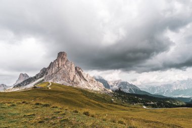 Panoramic view of Nuvolau mountain in the Dolomites, Italy. 