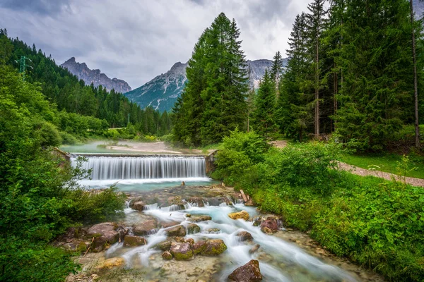 A mountain river in the Sexten Dolomites near Sexten. 
