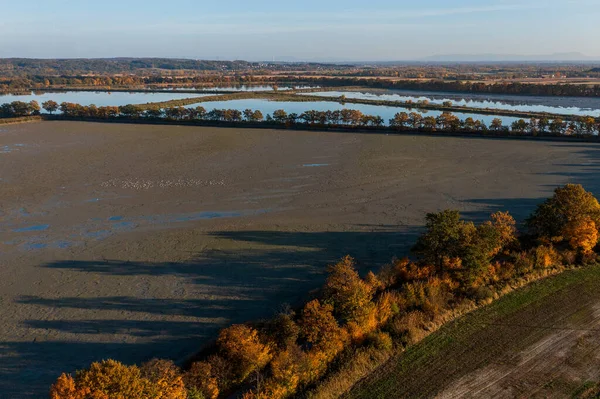 Panoramic View Nature Reserve Lubomia Poland Drone Photography — Fotografia de Stock