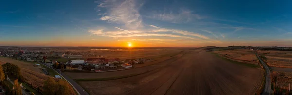 Panoramic View Village Lubomia Poland Drone Photography — Fotografia de Stock