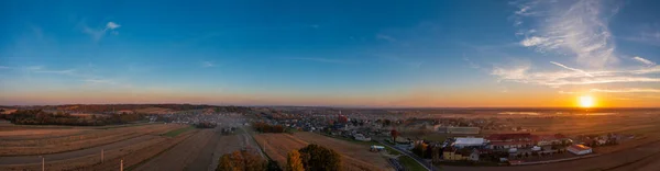 Panoramic View Village Lubomia Poland Drone Photography — Fotografia de Stock