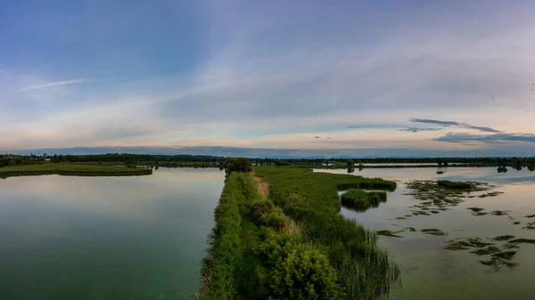 Panoramic View Nature Reserve Lubomia Poland Drone Photography — стоковое фото
