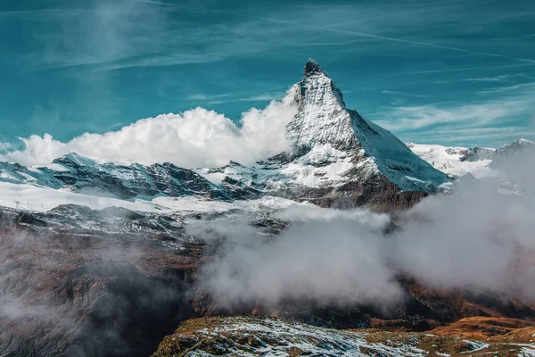 Vista Panoramica Delle Alpi Svizzere Cervino — Foto Stock