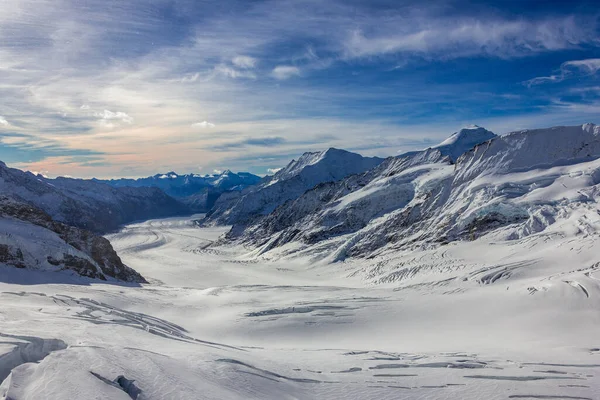 Panoramatický Výhled Ledovec Velký Aletsch Švýcarsko — Stock fotografie