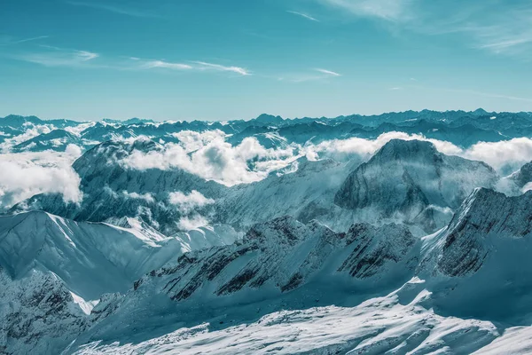 Panorama Montano Dalla Piattaforma Panoramica Sullo Zugspitze Aree Sciistiche Tedesche — Foto Stock