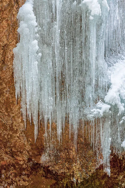 Крижаний Гірський Схил Ущелина Парнач Взимку Баварія Німеччина — стокове фото