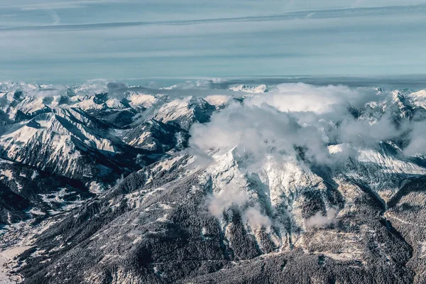 Panorama Montano Dalla Piattaforma Panoramica Sullo Zugspitze Aree Sciistiche Tedesche — Foto Stock