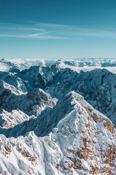 Panorama Montano Dalla Piattaforma Panoramica Sullo Zugspitze Aree Sciistiche Tedesche — Foto Stock