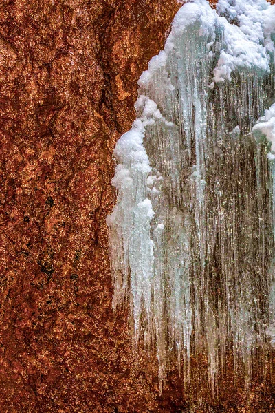 Ледяной Горный Склон Ущелье Партнах Зимой Бавария Германия — стоковое фото