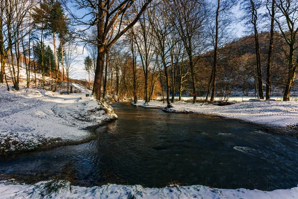 Zasněžený Les Zimní Krajina — Stock fotografie