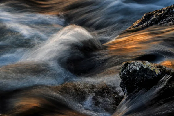 Cascade Coucher Soleil Longue Exposition — Photo