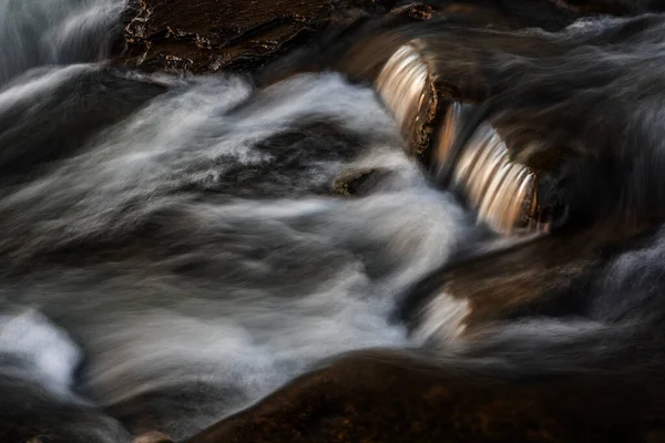 Cachoeira Pôr Sol Exposição Prolongada — Fotografia de Stock