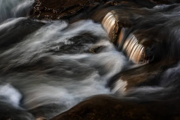 Wasserfall Bei Sonnenuntergang Langzeitbelichtung — Stockfoto