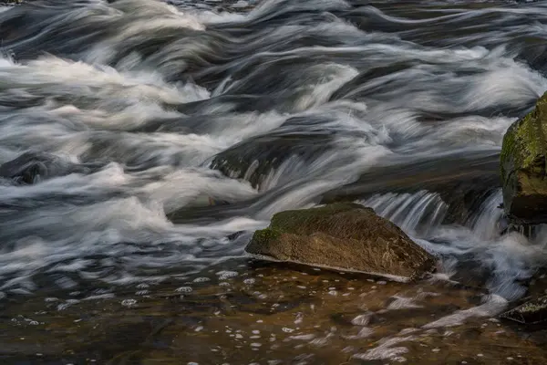 Vodopád Při Západu Slunce Dlouhá Expozice — Stock fotografie