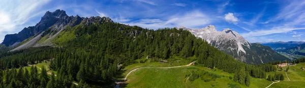 Panoramiczny Widok Dolomitów Sextener Rotwand Zdjęcia Dronów — Zdjęcie stockowe
