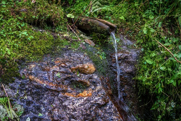 Uma Fonte Água Subterrânea Nas Dolomitas — Fotografia de Stock