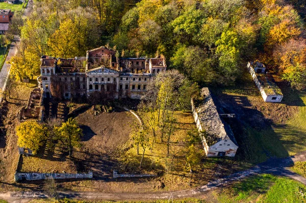 Ruina Del Castillo Slawikau Polonia Fotografía Drones —  Fotos de Stock