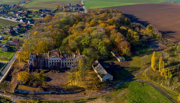 Castle Ruin Slawikau Poland Drone Photography — Stock Photo, Image