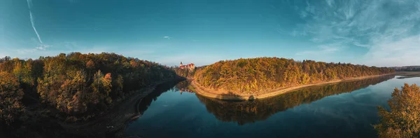 Πανοραμική Θέα Του Κάστρου Czocha Φθινόπωρο Πολωνία — Φωτογραφία Αρχείου