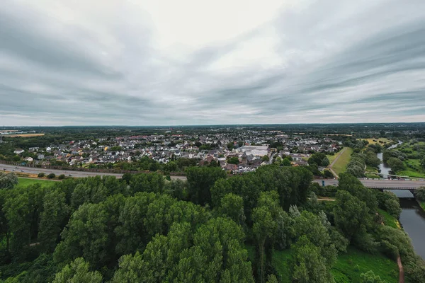 Blick Auf Leverkusen Rheindorf Rhein Drohnenfotografie — Stockfoto