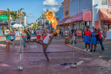 Limanda ve Barbuda 'da sokak sanatçıları.
