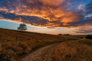 Sonbaharda şömine ışığı, Moselle Almanya