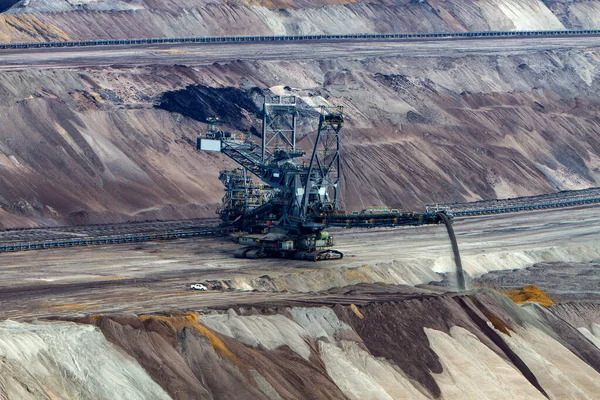 Uma Escavadeira Roda Balde Usada Mineração Tiras Alemanha — Fotografia de Stock